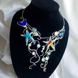 Hand Made Glass Fused Mermaid Necklace